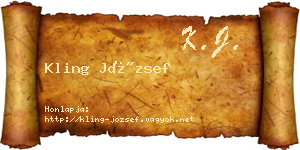 Kling József névjegykártya
