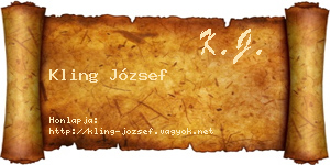 Kling József névjegykártya